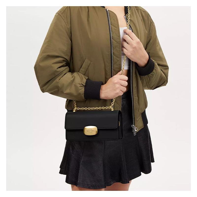 Coach Eliza 23 tinta unita tracolla non rimovibile borsa a spalla crossbody in pelle di vitello media da donna