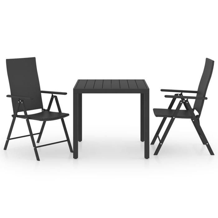 VidaXL Ensemble de Salle à Manger de Jardin 3 pcs Mobilier à Dîner de Patio Meubles de Repas de Terrasse Salon de Jardin 3060058