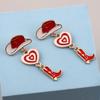 European and American popular fashion creative Bond girl oil dripping earrings hat love boots multi-layer splicing earrings