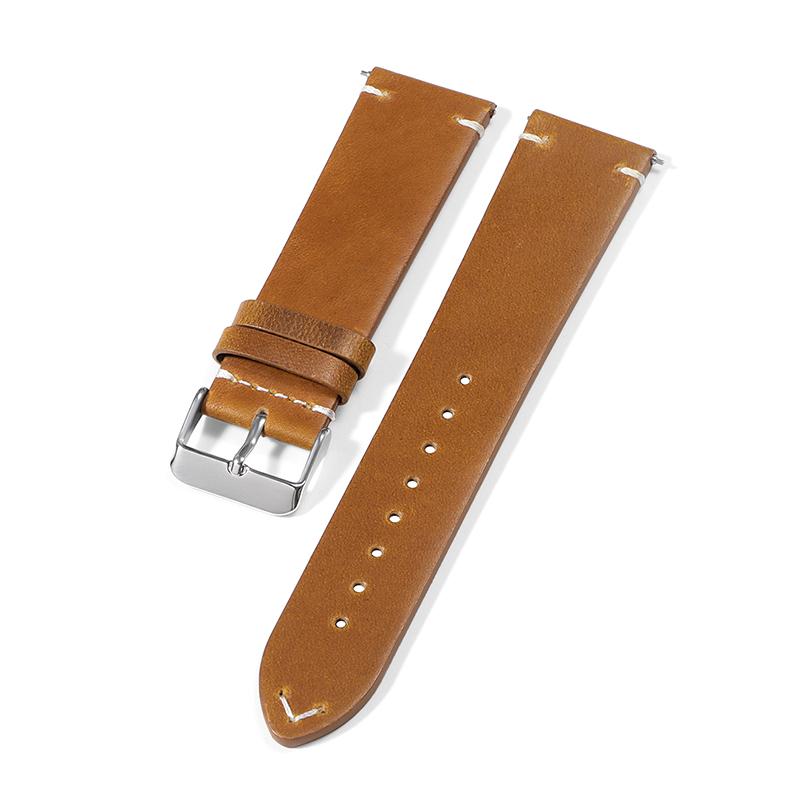 Vintage Oil Wax Genuine Leather Watch Strap 18mm 19mm 20mm 22mm Quick Release Watchbands for Samsung Galaxy Watch Band Bracelet