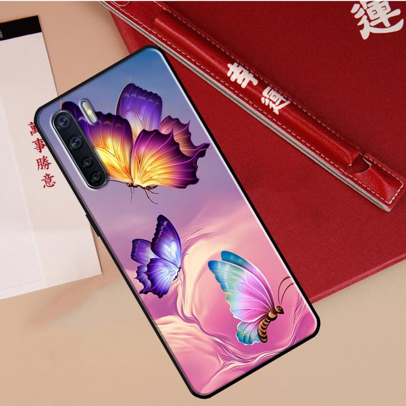 Luxury Butterfly Case For Oppo A60 A98 A58 A78 A18 A38 A80 A40 A77 A57 A17 A74 A54 A94 A96 A76 A16 A15 A5 Pro