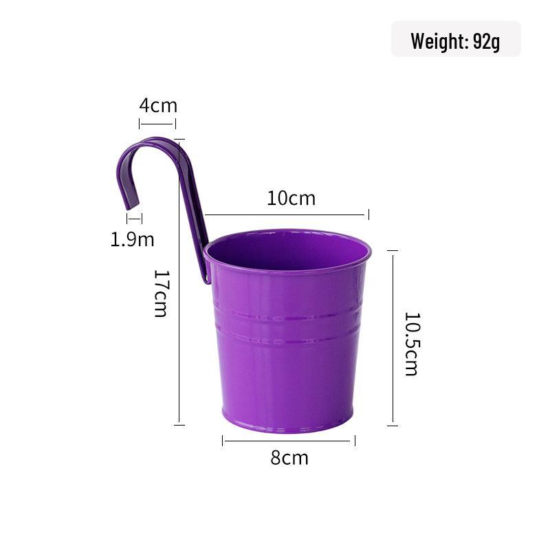 Compact Wrought Iron Hanging Planter for Indoor/Outdoor Use