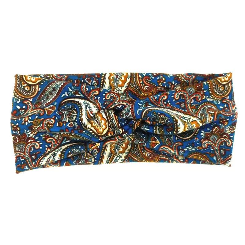 Paisley Cashew Flowers Hair Bands Pilates Elastic Yoga Headband Fitness Running Cycling Sweatband Turban Makeup Hair Hoop Makeup