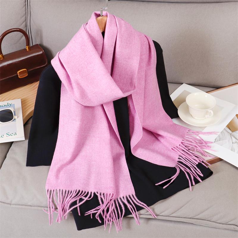 69 Colors Winter Scarf for Women Warm Cashmere Scarves Hijab Solid Lady Long Shawl Wrap Female Pashmina Bandana Poncho Stoles