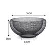 Creative Bird's Nest Iron Art Mesh Fruit Basket, Black, 2-Pack