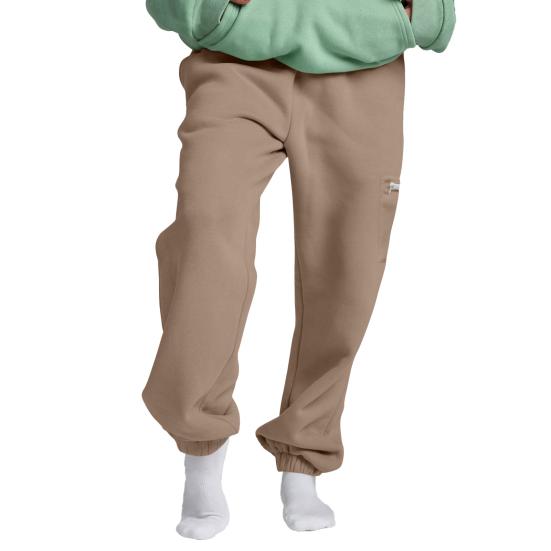 Women Sweatpants Elastic Waist Wide-Leg Casual Trousers with Pockets Solid Color Thickened Plush Lining Sport Sweatpants