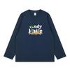 American Style Cute Cartoon Couple Long Sleeve T-Shirt, Pure Cotton, Trendy for Autumn and Winter.