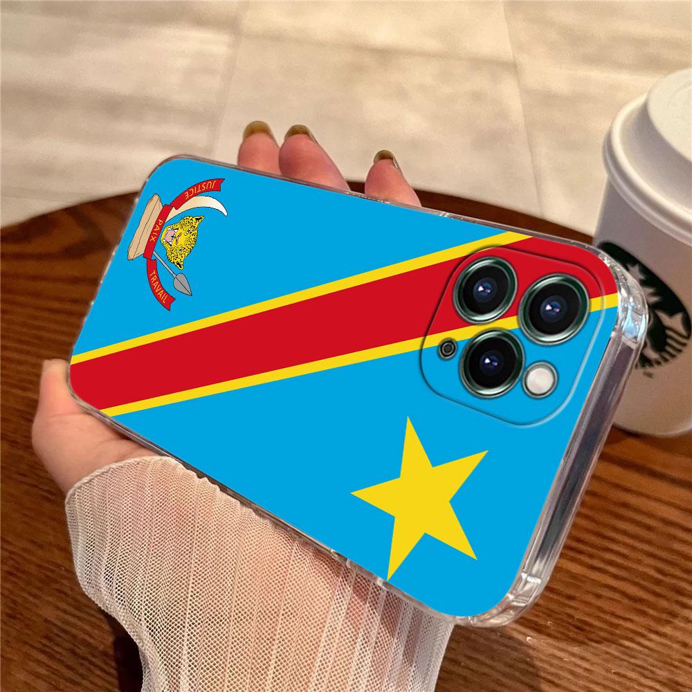 Demokratische Republik Kongo Flagge Hülle Für Apple iPhone 17 16 15 14 13 12 11 Pro Max 16 Plus 16E 17Air 17Pro Handyhülle Silikon