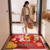 Cute Horse Pattern New Year Door Mat Red Bath Mat Water Absorption Soft Foot Mat Home Decorations