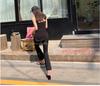 Same-Day Shipping: Cozy Korean Fashion Set – Soft Black Camisole + Relaxed Fit Long Pants