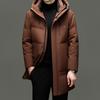 Mens Long Hooded Down Jacket 90% White Duck Winter Warm Casual Coat Youth