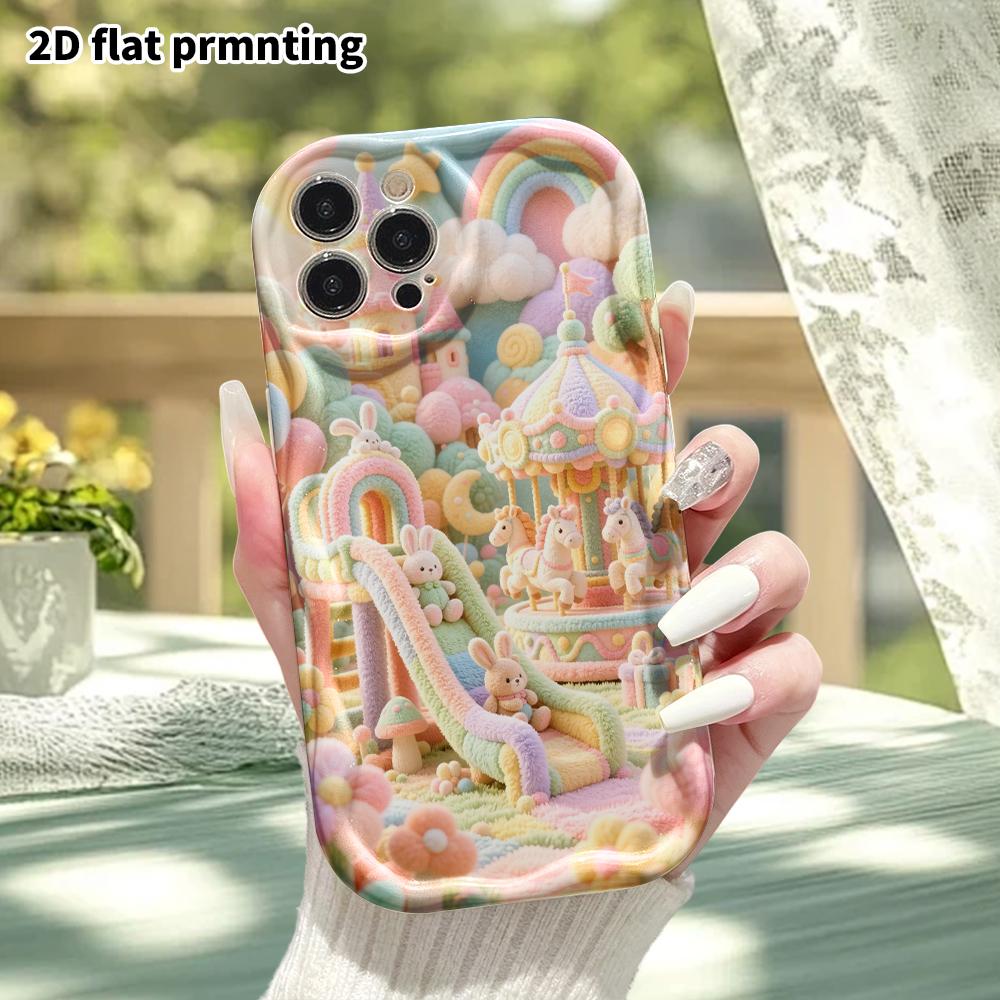 Phone Case: 2D flat, suitable for iPhone 18 17 16 15 14 13 12Pro protective case, fairy tale amusement park, perfect Christmas and Halloween holiday g