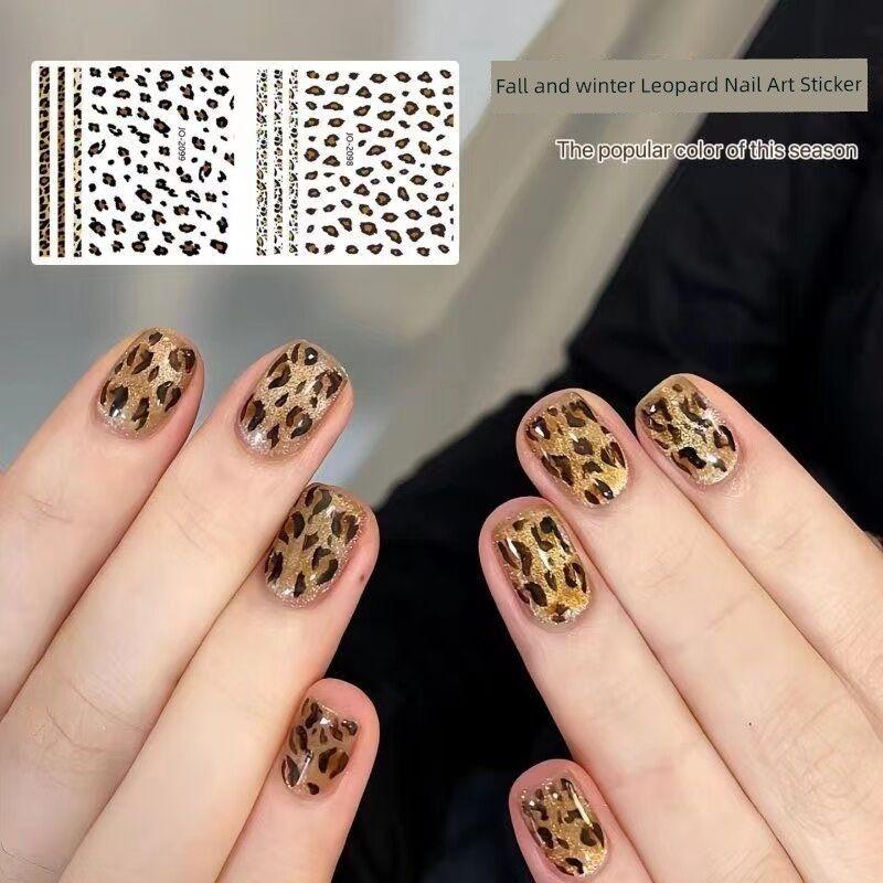 

Fall and Winter Decal Graffiti with Adhesive Tape Leopard Nail Art Leopard print sticker 2098+2099]