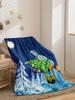 Cozy Flannel Christmas Throw Blanket with Soft Doublesided Velvet Comfortable Airconditioned Small Blanket for Home