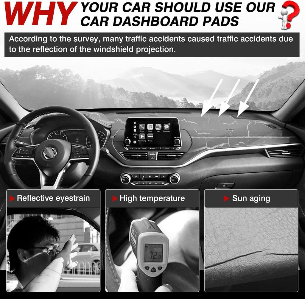 Car Dashmat For Nissan Altima L34 201-2025 Anti-UV Dashboard Cover Mat Dash Sunshield Protect Carpet Accessories