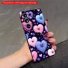 2DFlat Flowers Purple Pink Blue Dark Background Mobile Phone Case Applicable To Galaxy S22 S23 S24 S25ULTRA S26 A12 A13 A14 A15 A16