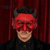 Durable Horror Cosplay Masque Halloween Demon Foam Masque, Red Devil Scary Half Face for Cosplay, Costume, Masquerade Party Accessories Non Fading