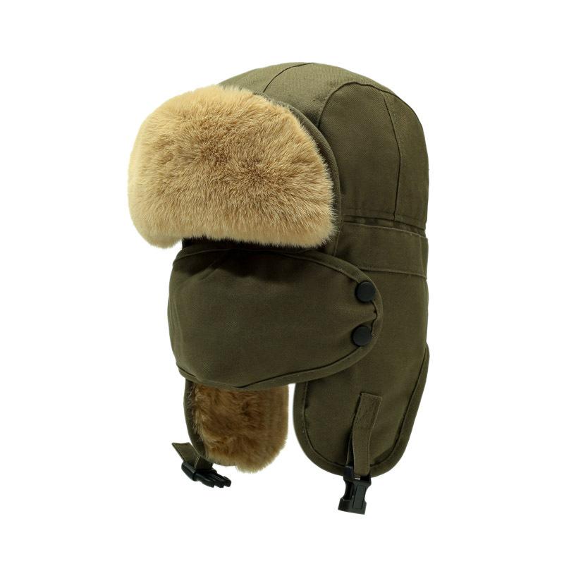 Winter Hat Men Women Bomber Hat with Mask Neck Protection Outdoor Hat Warm Hat Thick Driving Cold-Proof Hat