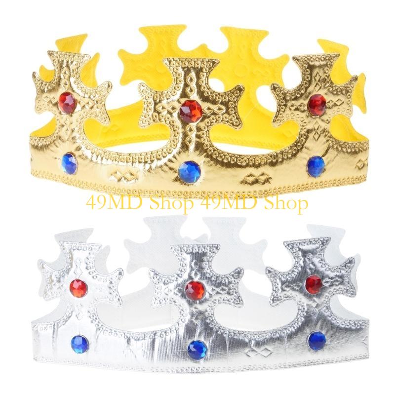 49MD Shining Party Crown Hats for Birthday Wedding Celebration Cosplay King Crowns Show Performances Costume