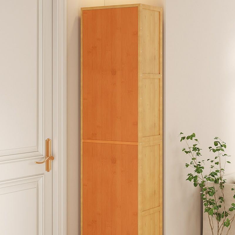 Shoe Storage Cabinet with 6-Tier Adjustable Shelves, Wooden Free Standing Shoes Rack for Farmhouse Living Room Entryway