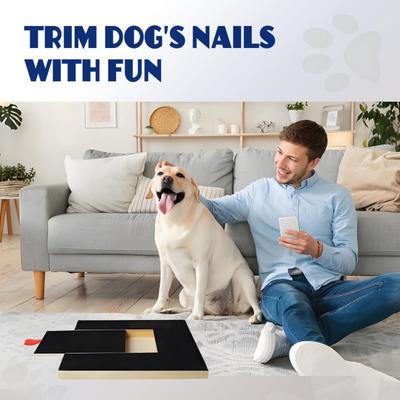 Bloc à griffes pour chien avec boîte à friandises, lime à ongles en bois pour chien, boîte à collations, broyeur de pattes de chien, planche à gratter automatique pour chiens de petite et moyenne taille