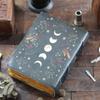 Moon Phase Leather Journal | Wiccan Spell Book of Shadows | Herbal Witch Grimoire | Celestial Notebook | Witchcore Aesthetic | Lunar Journal