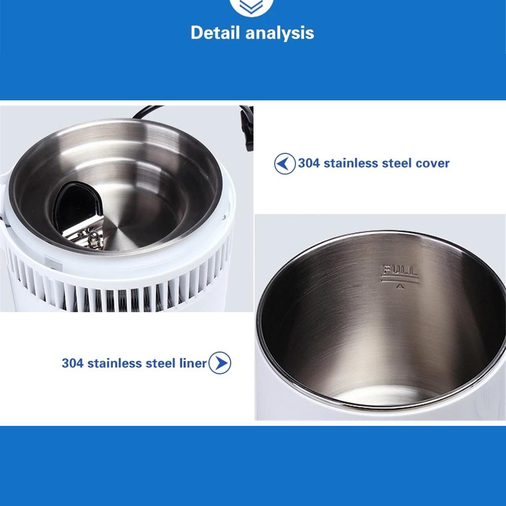 750W 4L Water Purifier Container Stainless Steel Water Filter Device Distilled Water Household Pure Water Distiller