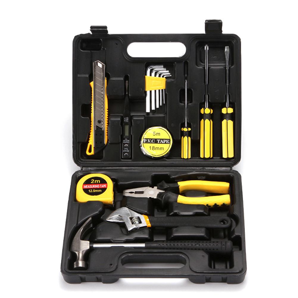 16-Piece Tool Set Household Basic Hand Tools Kit Toolbox With Storage Case Ideal For Home Repairing Maintenance