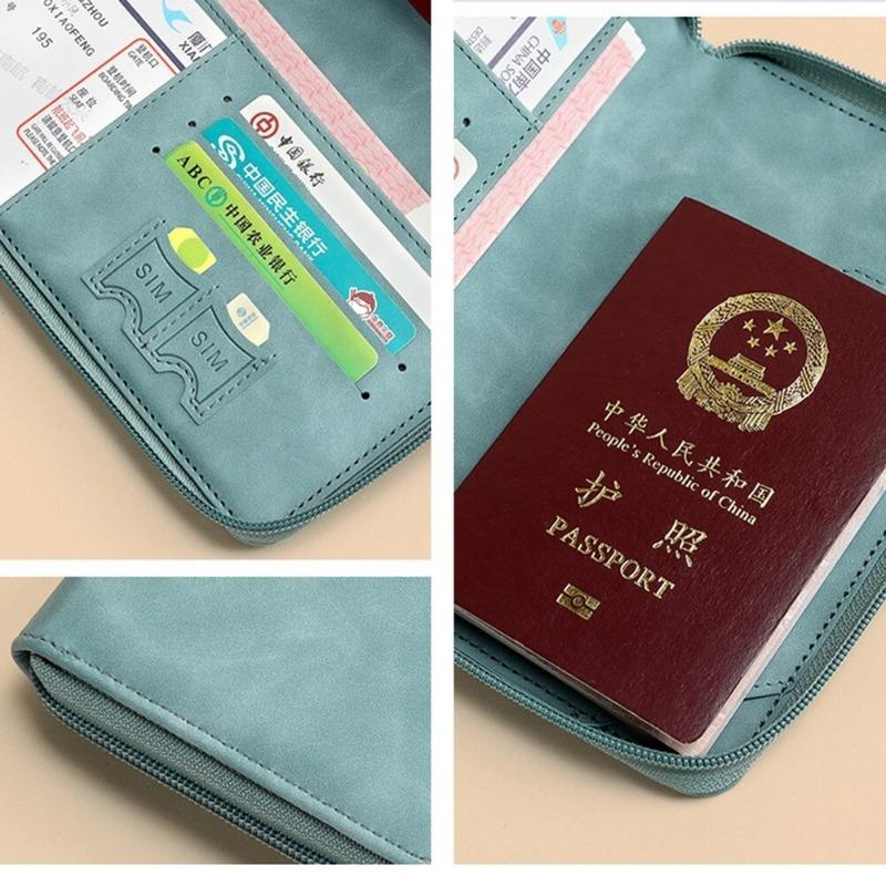 RFID Blocking Passport Holder Pu Leather Travel Wallet Passport Cover