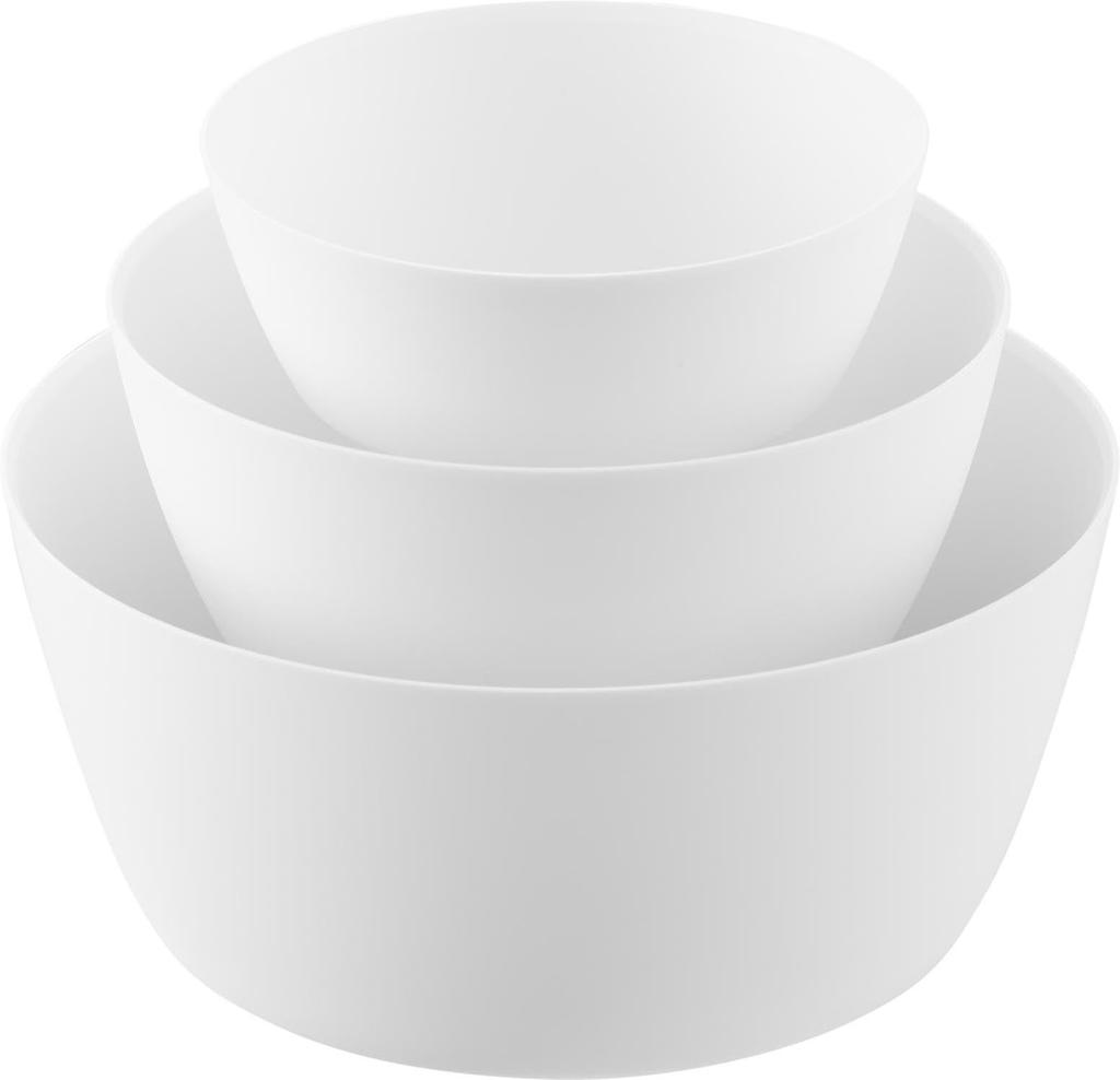 Yamazaki Jitsugyo Easy to tilt and mix cooking bowl set Microwave safe White Bowl x x H7cm Tower Dishwasher safe 1391 3-piece S W15.9 D15.9