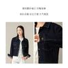 Spring dark blue denim jacket women's 2026 new small short versatile front shoulder jacket top