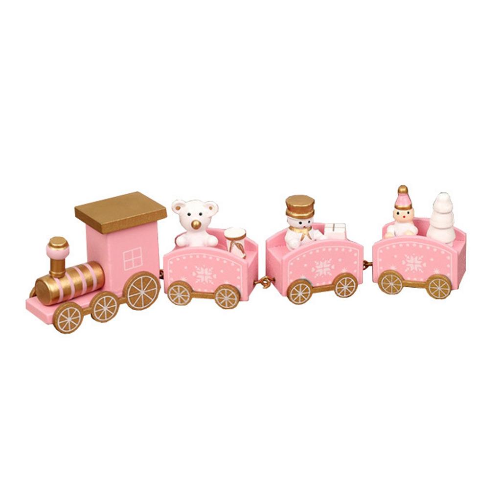 Wooden Christmas Train And Snowman Party Christmas Train Children's Toy Gifts Home Decoration