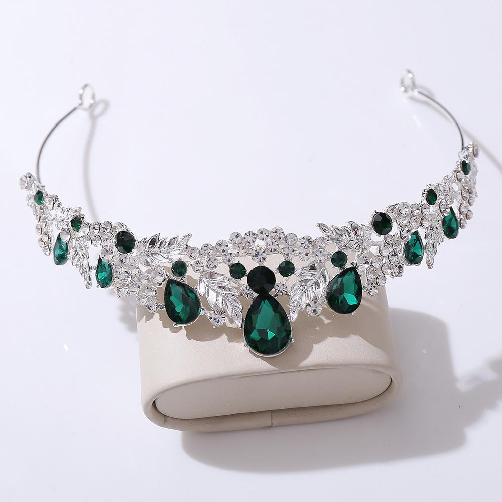 Silver Color Purple Crystal Bridal Tiaras Crowns Luxury Rhinestone Diadem Crown Tiara for Women Bride Wedding Hair Accessories