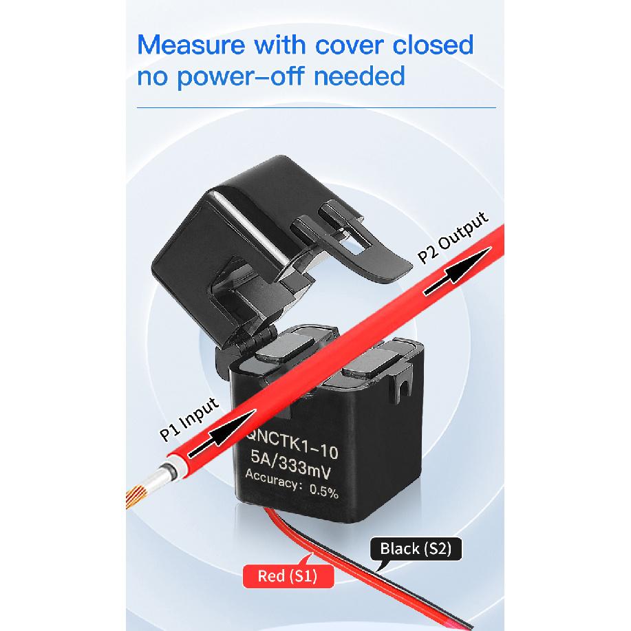 Split Core Current Transformer Open Type QNCTK1-10 30A 1V 150A 0.333V 10A 333mV 50A 100A AC Current Sensor Clamp CTReplacement Sensors2