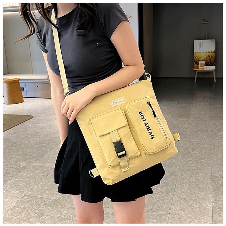Canvas Tote Bag For Women Large Capacity Casual Shoulder Crossbody Urban Style