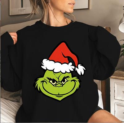 Women Unisex  Merry Christmas Christmas Crew Neck Sweatshirt Grinch Print Hoodie