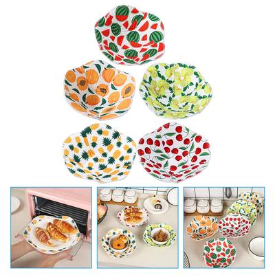 Set 5 Ciotole Isolanti da Forno Guanto Microonde Freddo Poliestere Cotone Supporto Caldo Cucina