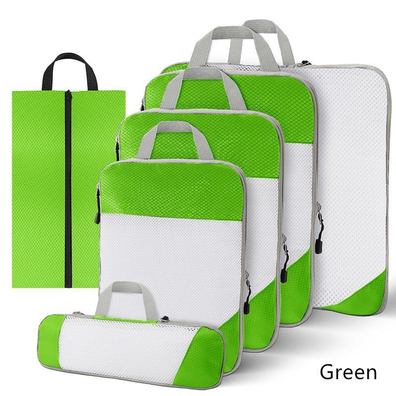 6 Stück/Set Gepäck-Packwürfel Aufbewahrungstaschen Kleidungssortierpakete für Reisegepäck Kompressionsstoff-Packbeutel