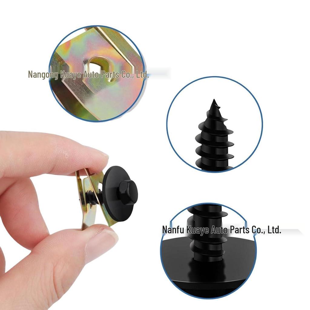 40-Piece Black Zinc Hex Screws & Fastener Washers for Car Engine Hood