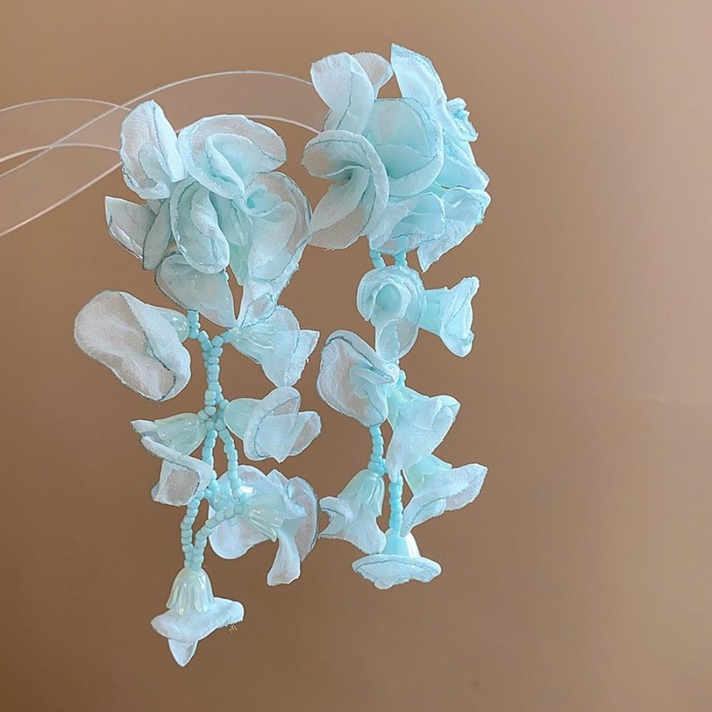 1 Pair Temperament Vacation Flower Eardrops with Beads Tassel Women Seaside Earrings  Birthday