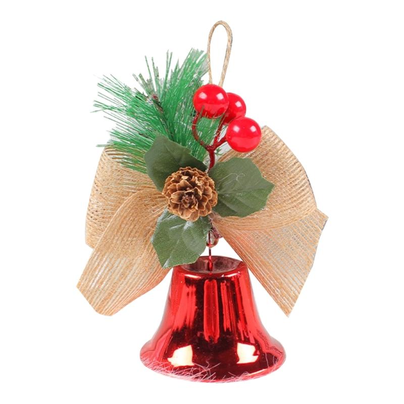 Christmas Bowknot with Bells for Christmas Tree Hanging Ornament Christmas Decoration Pendant Baubles Wedding Party Gift