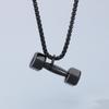 Titanium Steel Dumbbell Necklace Mini Dumbbell Sports Necklace  Jewelry Accessories