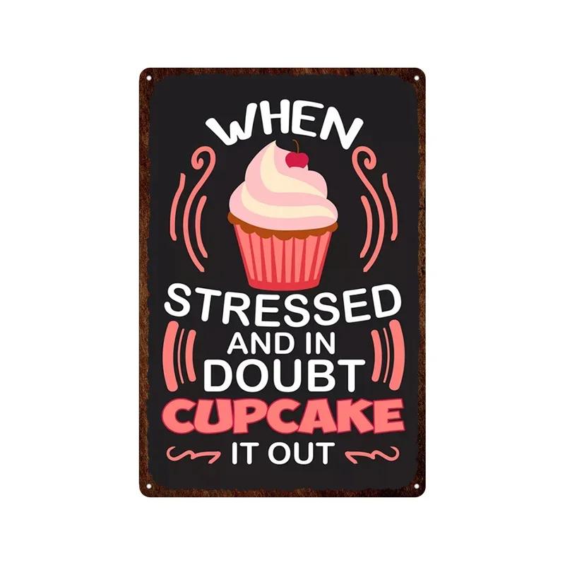 Metal Plate Tasty Cute Ice Cream Sundaes Milk Shake Painting Iron Tin Sign Wall Art Pictures For Kitchen Dessert Shop Home De