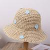 Summer UV Protection Holiday Beach Flower Design Straw Hat Women's Straw Crochet Bohemian Foldable Panama Sun Hat