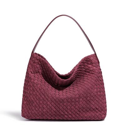 Portable Woven Tote Bag Women's New Large-capacity Commuting Versatile Shoulder Underarm Bag Crossbody Bucket Bag
