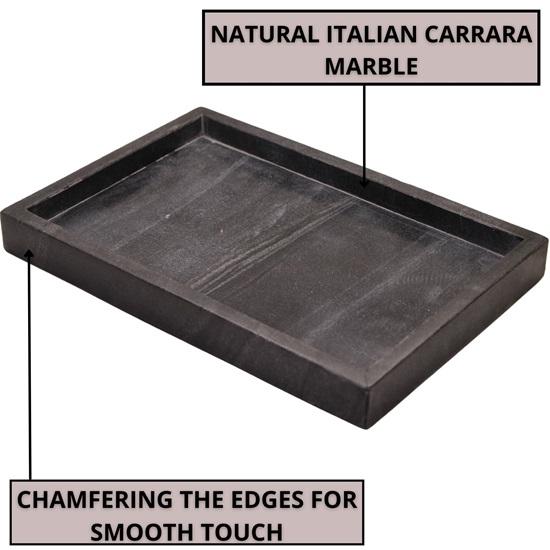 30.48 cm Marble Tray for Desktop Kitchen Vanity Bathroom, Stone Organizer Tray for Coffee Table, Plate Holder for Tissues, Candles, Soap, Towel, Plant