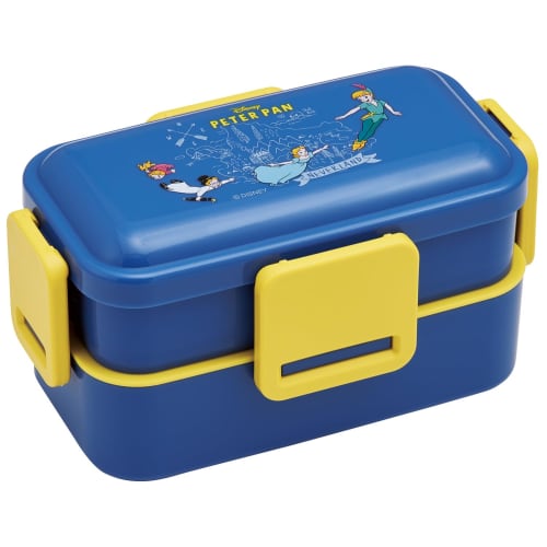 Skater Bento Box, 2-Tier, 600ml, Made In Japan, for Women, with a Soft Dome-Shaped Lid, Dishwasher and Microwave Safe, Disney Peter Pan Design, PFLW4A