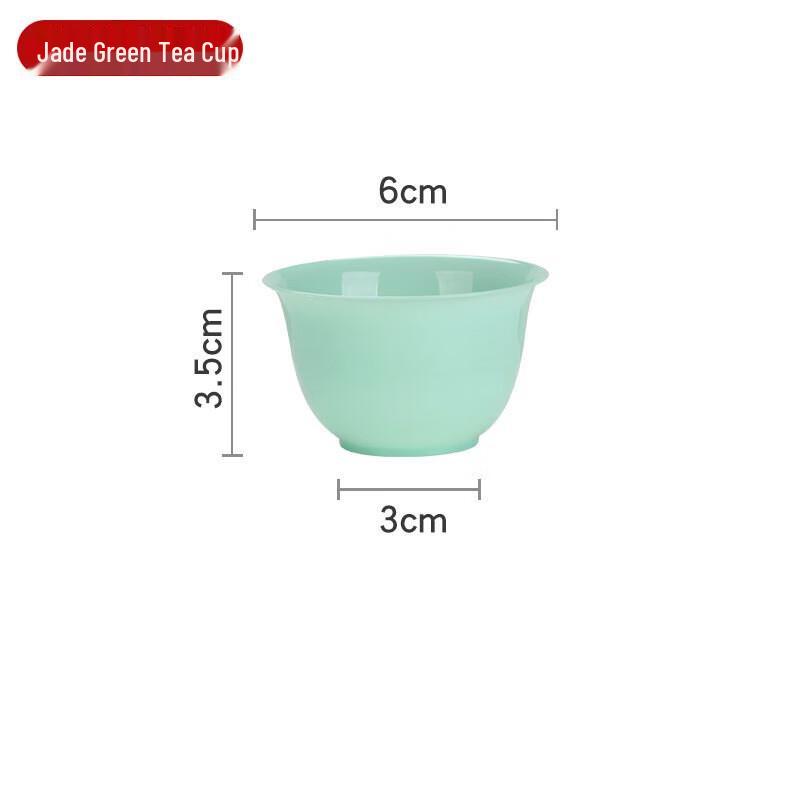 ZISIZ Disposable Emerald Green Imitation Jade Tea Cups