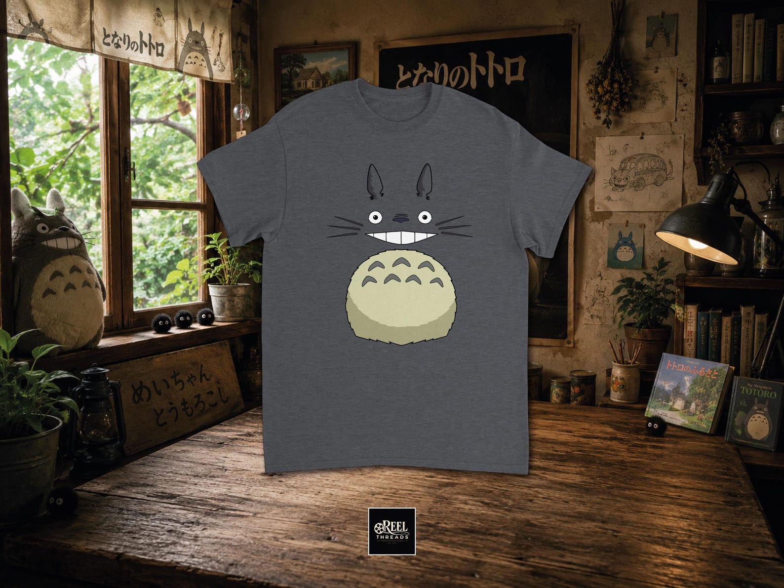 T shirt | Totoro T shirt | Studio Ghibli Inspired Tee | My Neighbor Totoro Shirt | Minimalist Anime T shirt | Japanese Animation Gift M