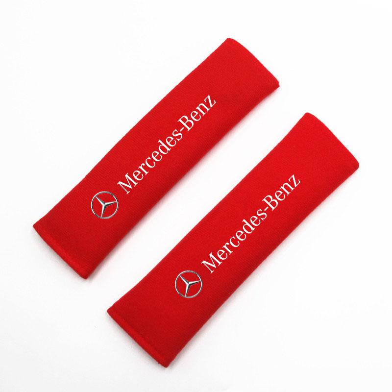2Pcs Car Seat Belt Safety Belt Shoulder Cover For Mercedes Benz AMG W204 W205 W203 W211 W212 W213 W201 W210 W124 W126 W140